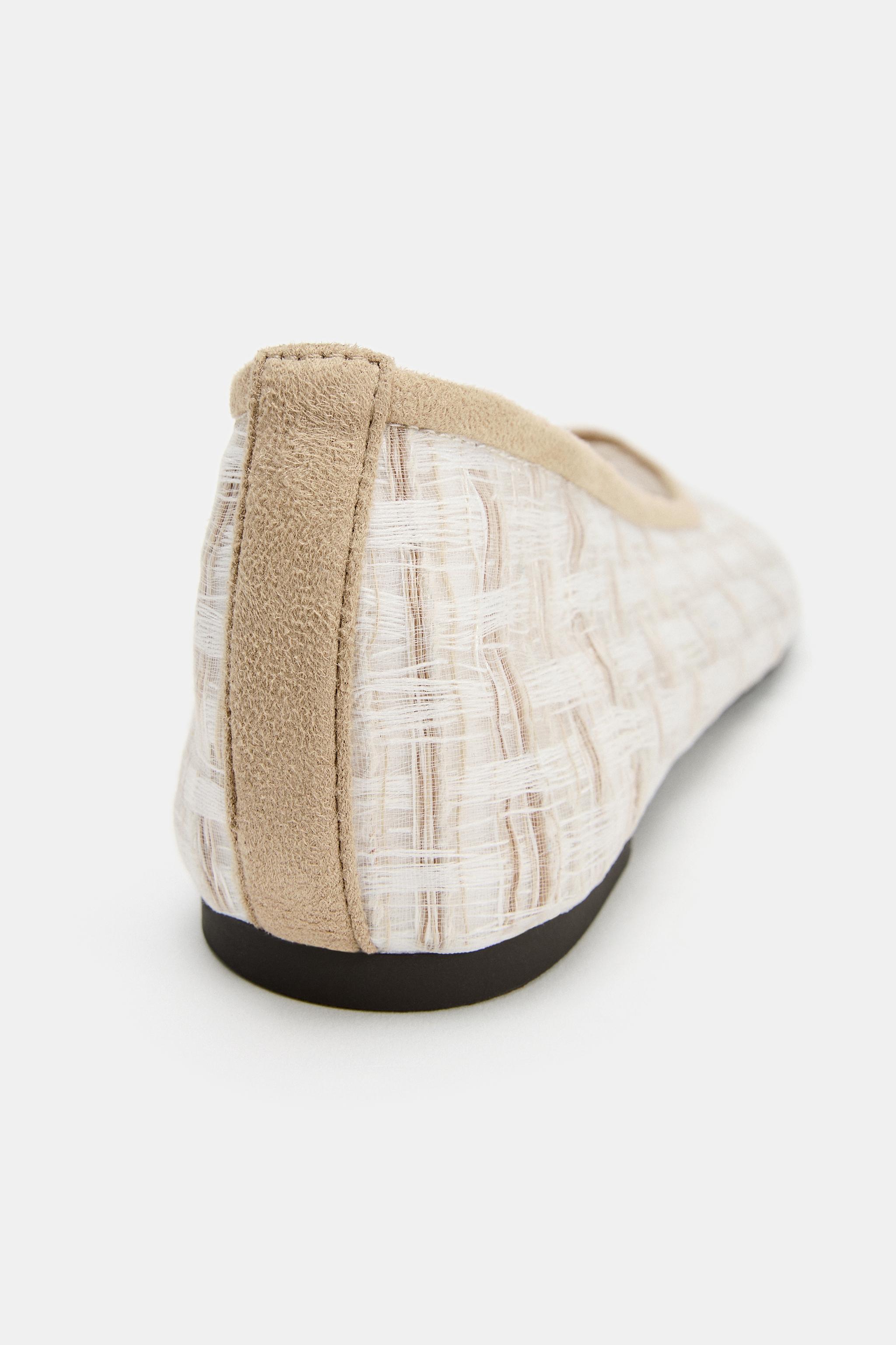 TEXTURED FABRIC BALLERINA FLATS
